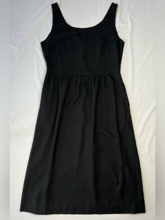 Dresses & Skirts - Black Sleeveless Fit & Flare Midi Dress Scoop Neck Back Zip Empire Waist S/M